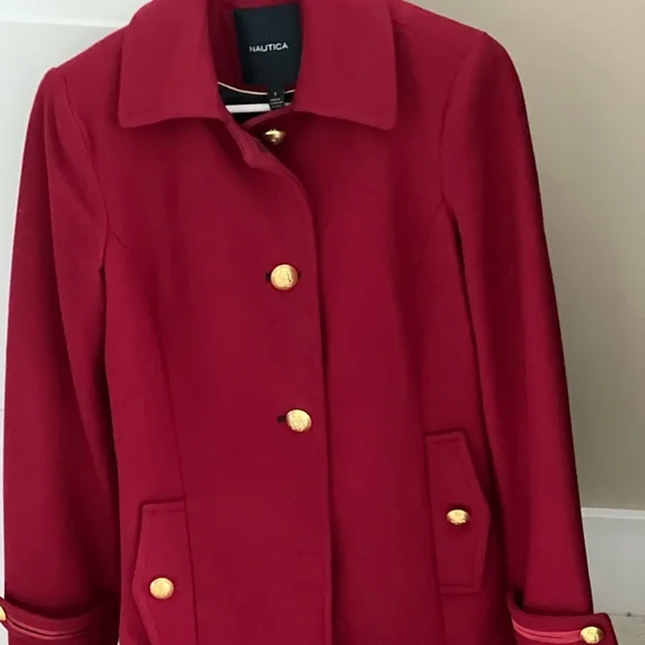 Nautica | Jackets & Coats | Nautica Red Winter Dress Coat | Poshmark